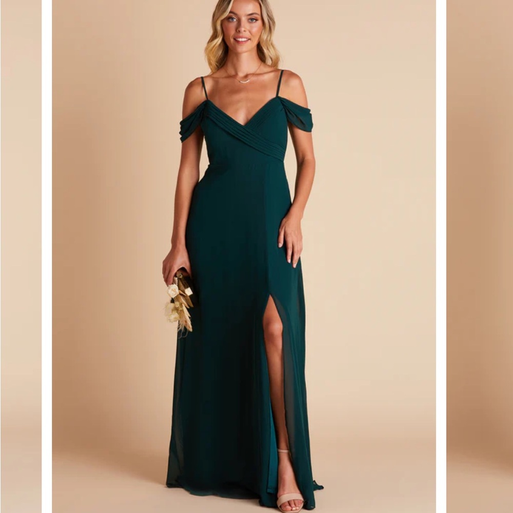 Birdy Grey Spencer Dress With Slit In Emerald XS